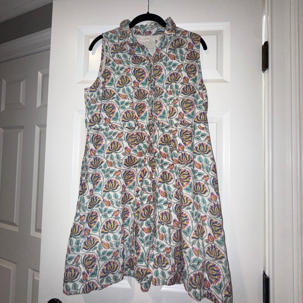Livro Floral Summer Lotus Button-Down Shirt Dress